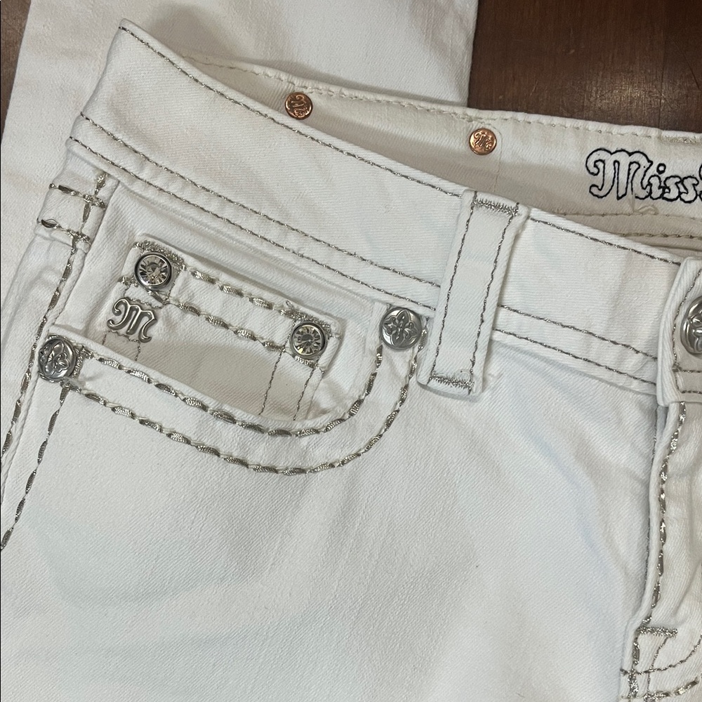 Miss Me Women's Cream Skinny Jeans - Picture 7 of 7